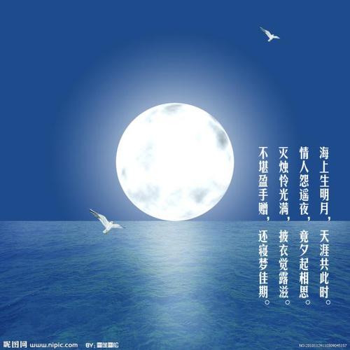 明月蓝色假日(明月皎洁 碧海蓝天 佳节假期)